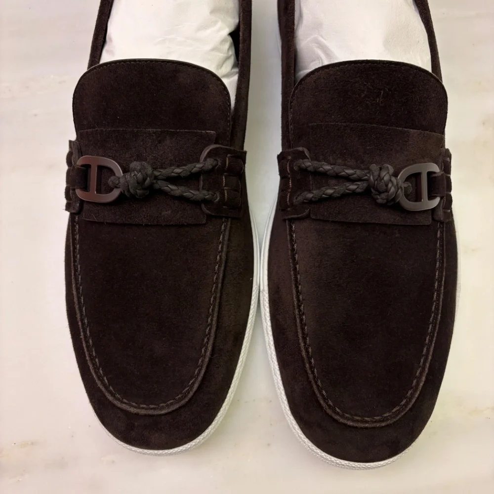 Beautiful Hermes Ignacio Suede Loafers in this season's chocolate brown - Picture 5 of 10